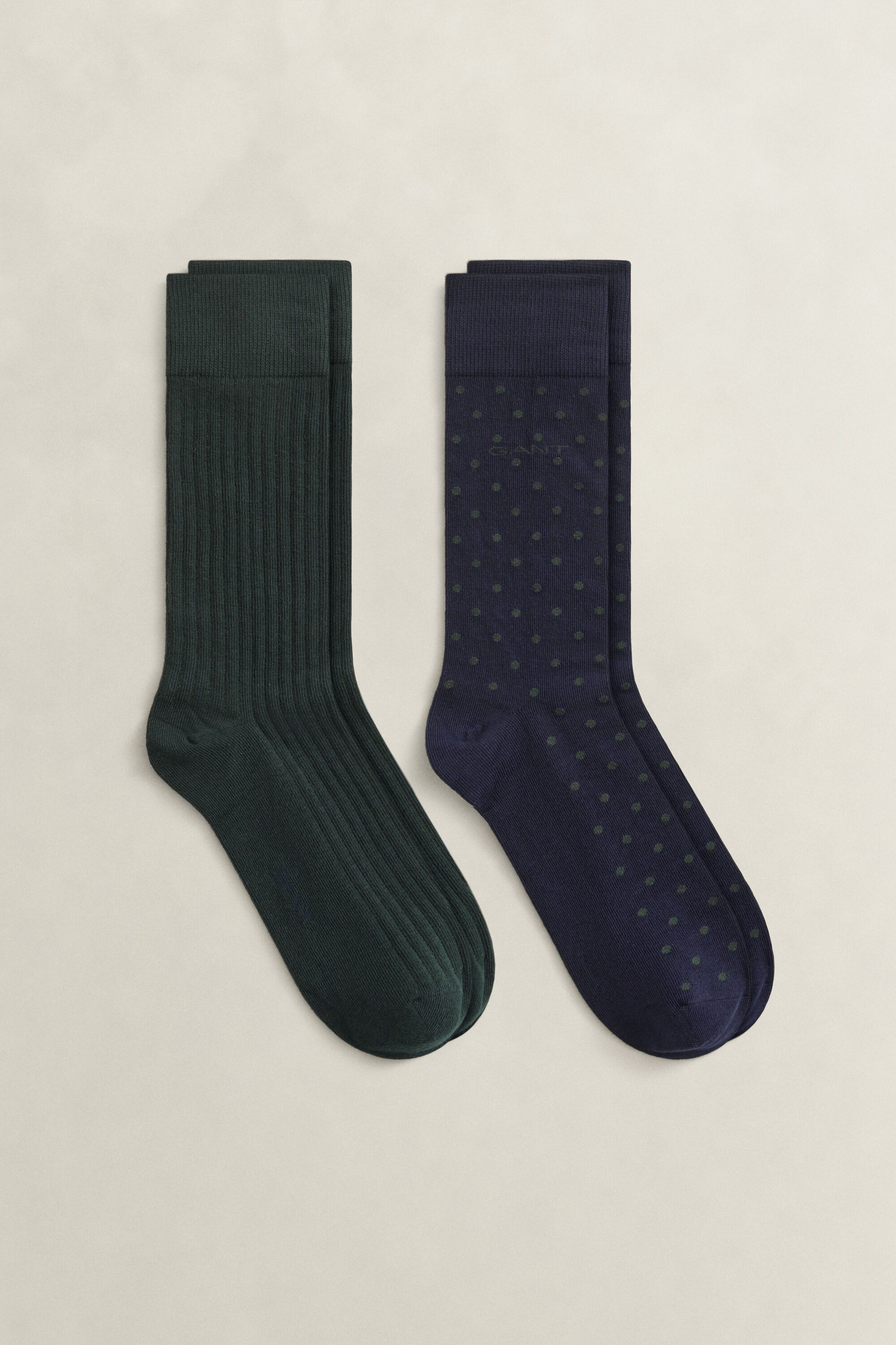 Zweierpack Socken in Geschenkbox Gepunktet und gerippt