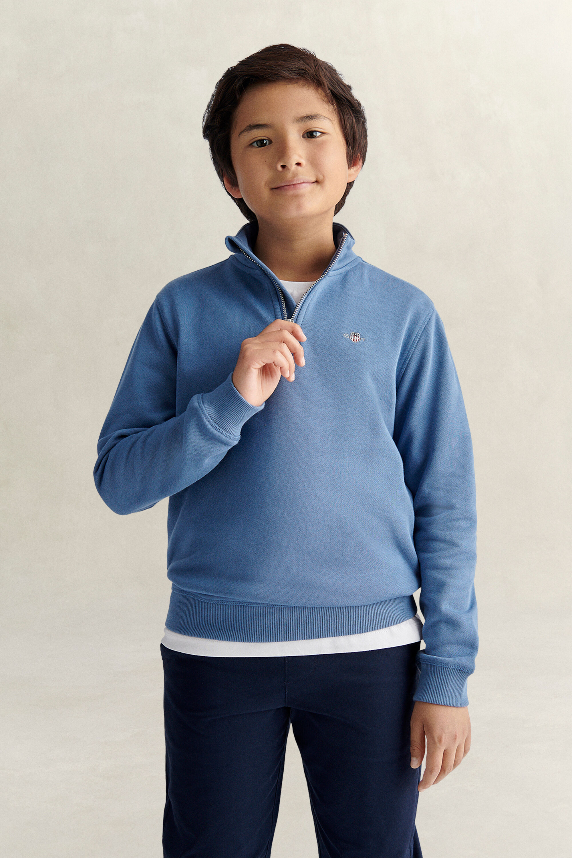 Teen Boys Shield Sweatshirt mit Reißverschlusskragen