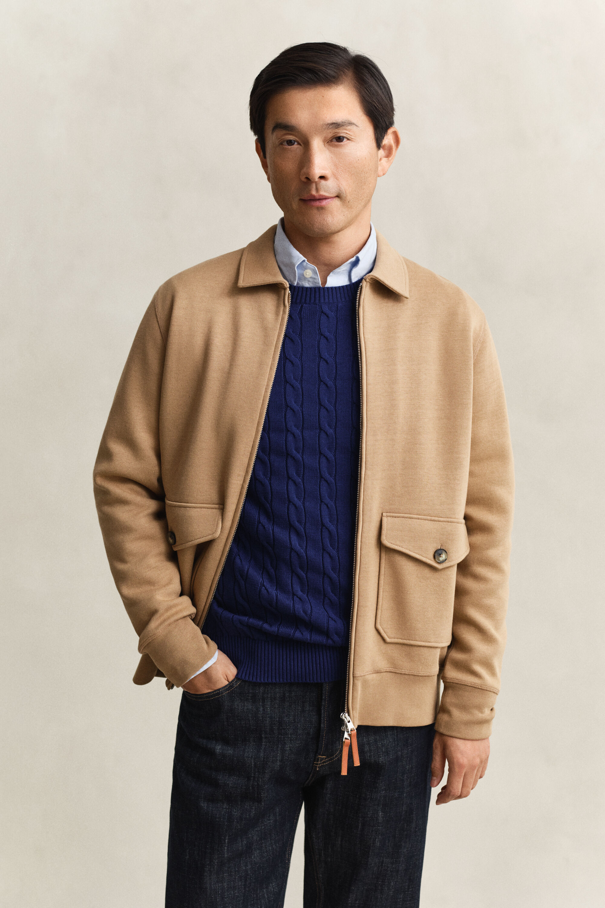 Sweatjacke mit Reißverschluss aus Romanit