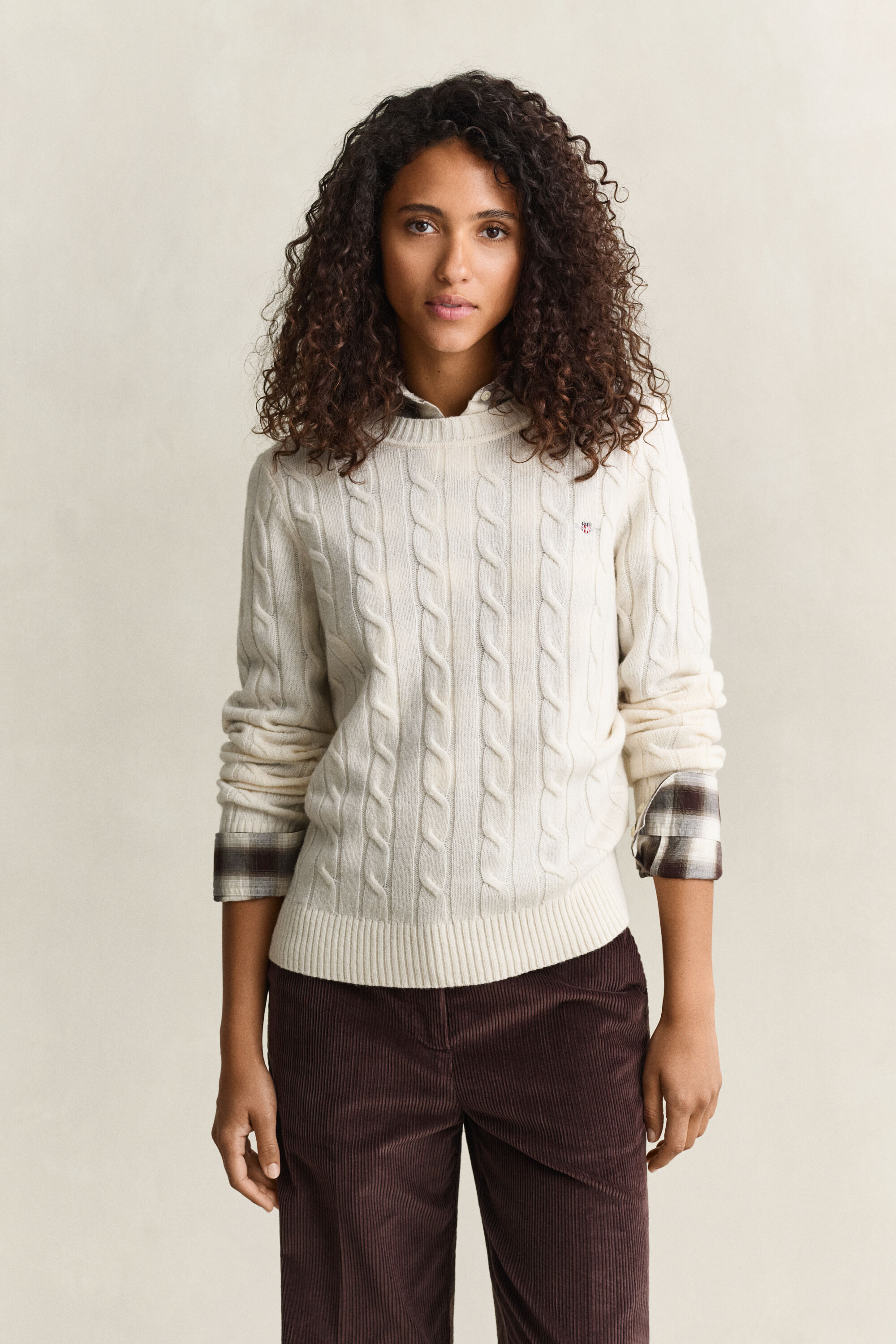 Zopfstrickpullover aus Lambswool