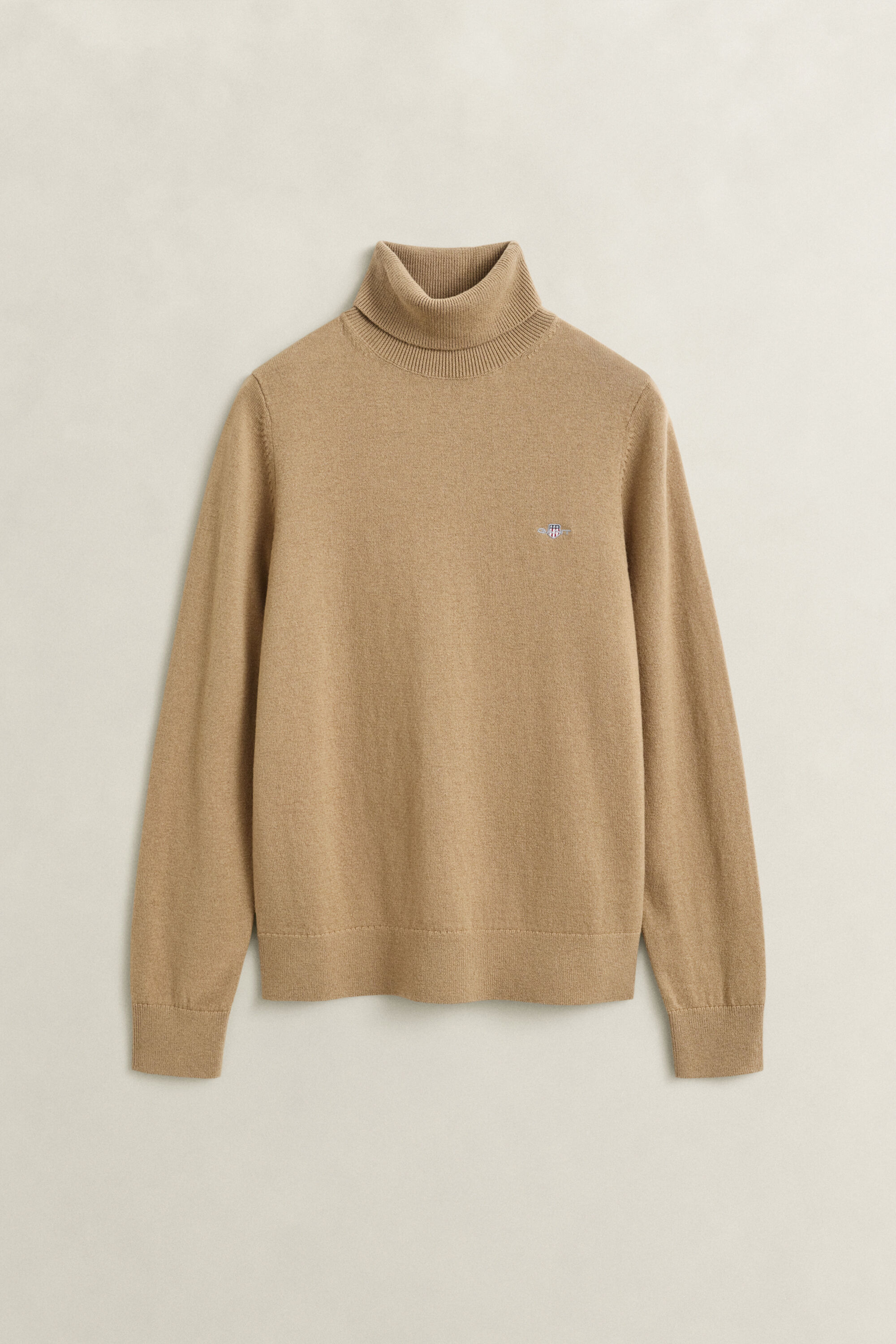 Rollkragenpullover aus Wolle und Biobaumwolle
