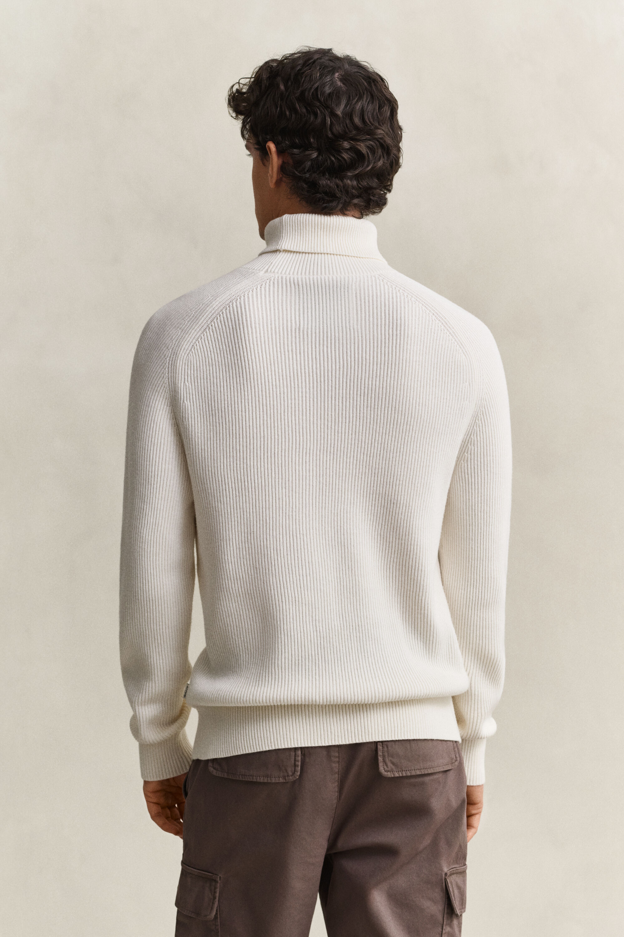 Rollkragenpullover aus Baumwoll-Merinowoll-Mix