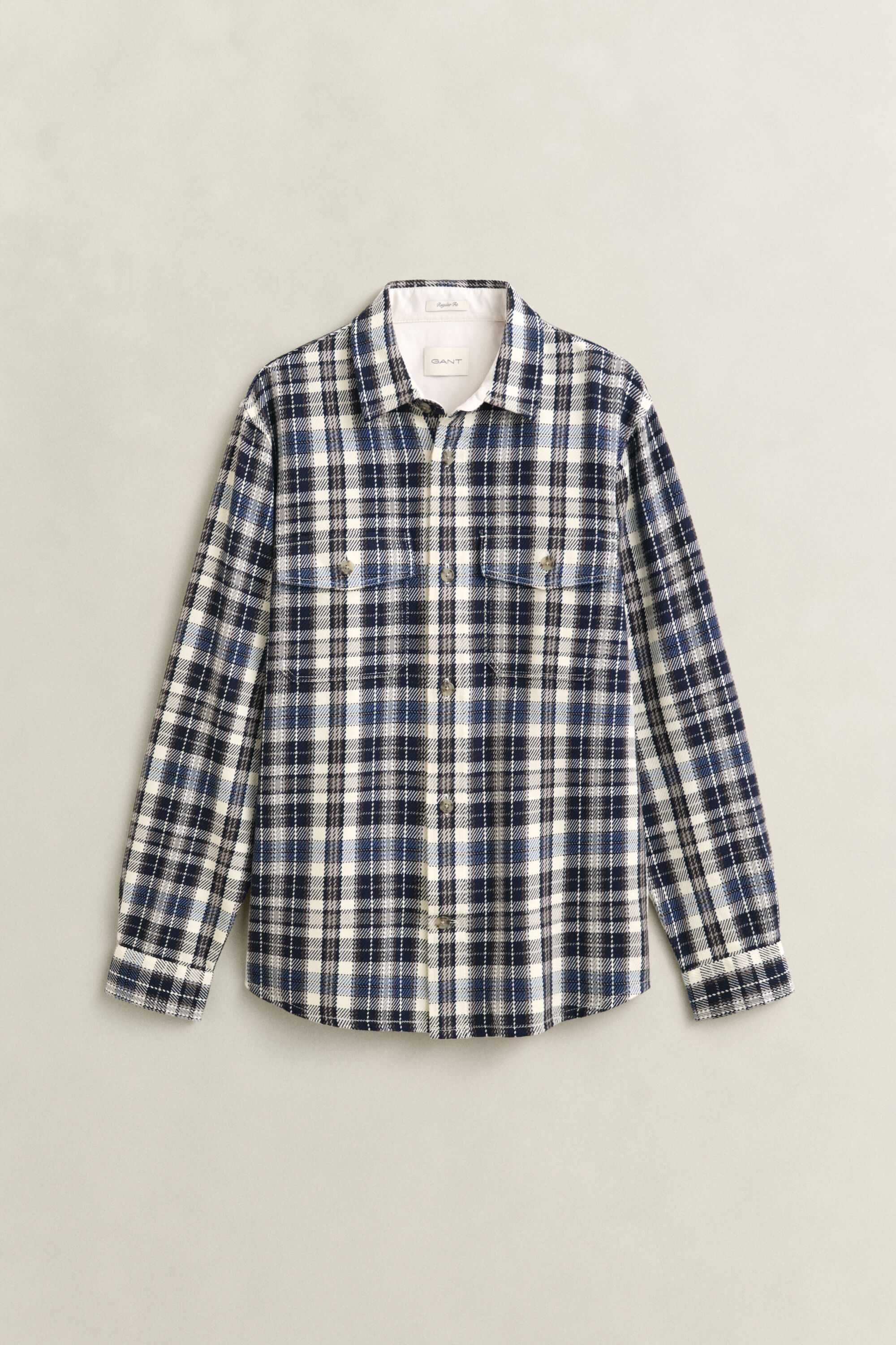 Karierte Hemdjacke aus Twill