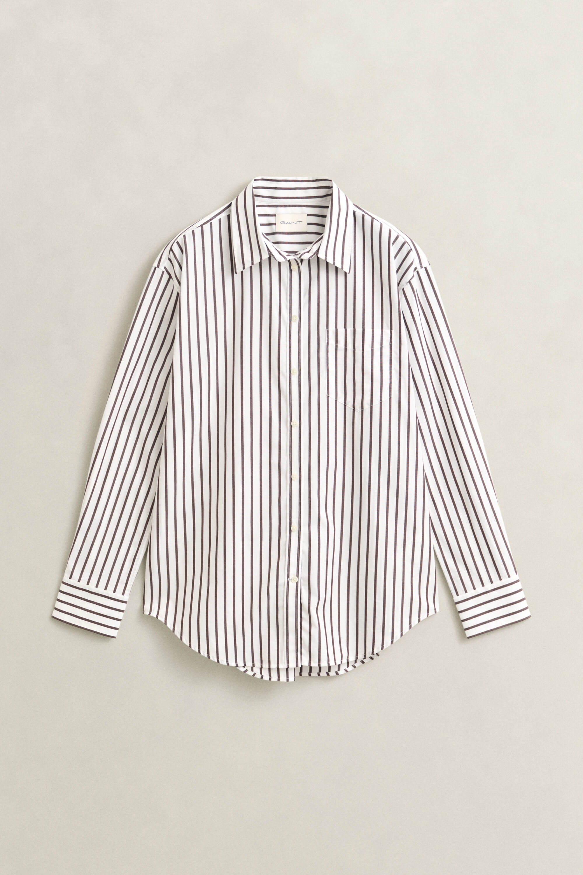 Relaxed Fit Classic Popeline-Bluse mit Streifen