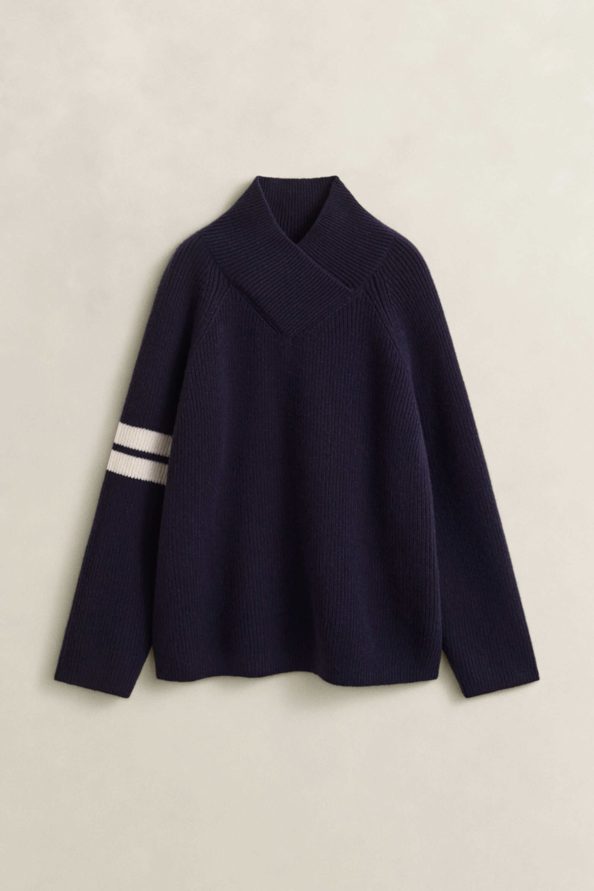 Gerippter Wollpullover