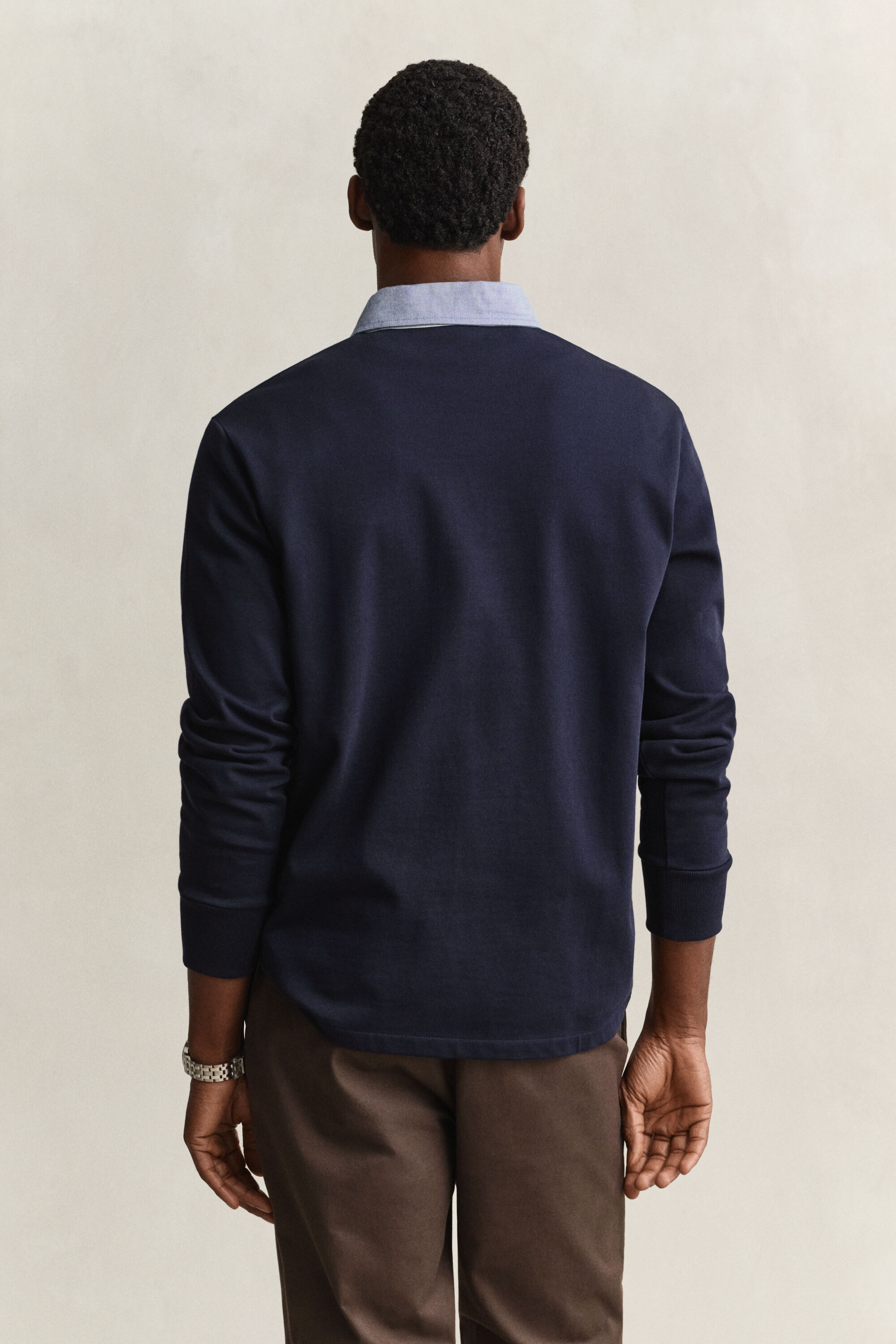 Heavy Rugger mit Chambray-Kragen