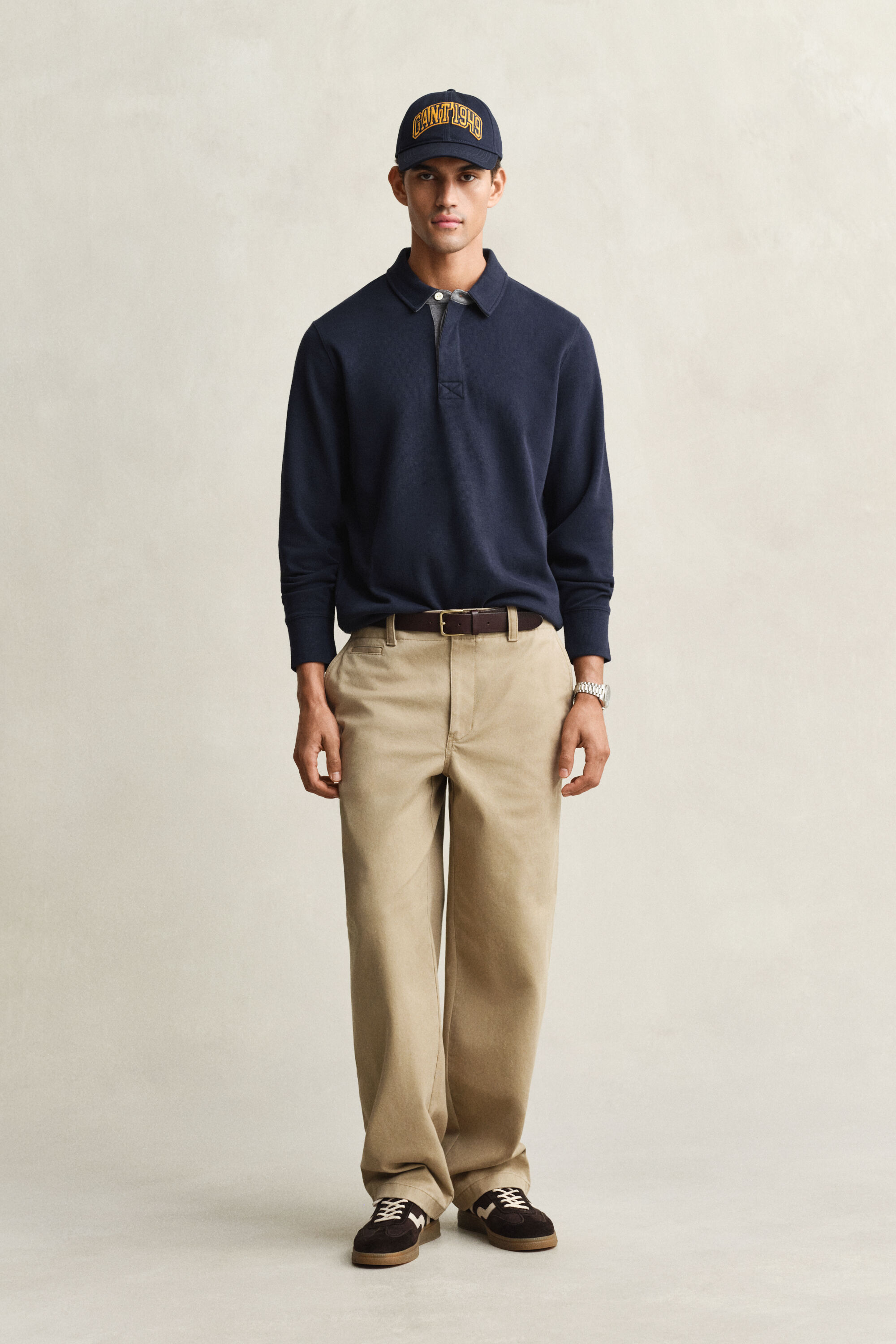 Leichtes Sacker Rib Polo-Sweatshirt