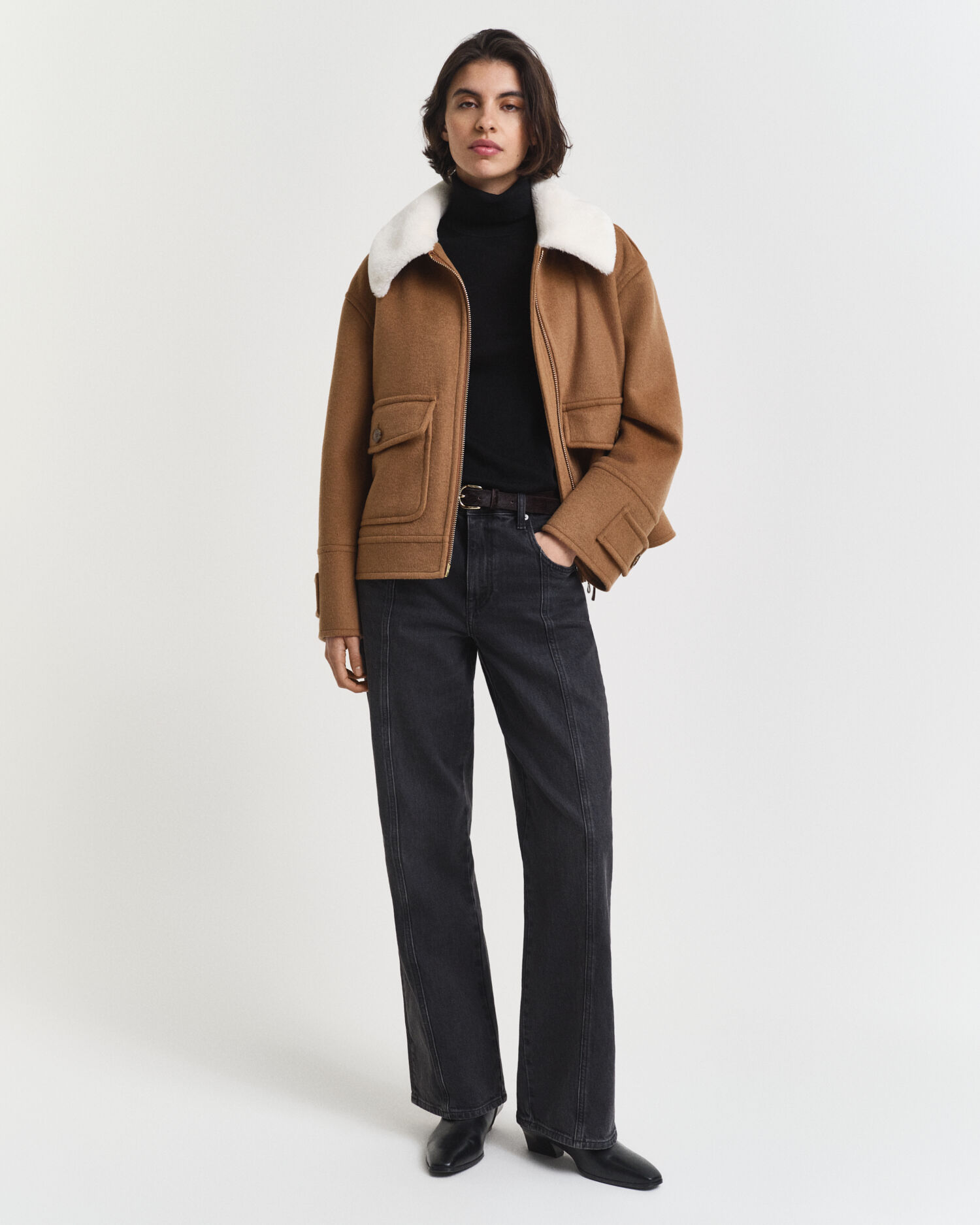 Rollkragenpullover aus extrafeiner Merinowolle