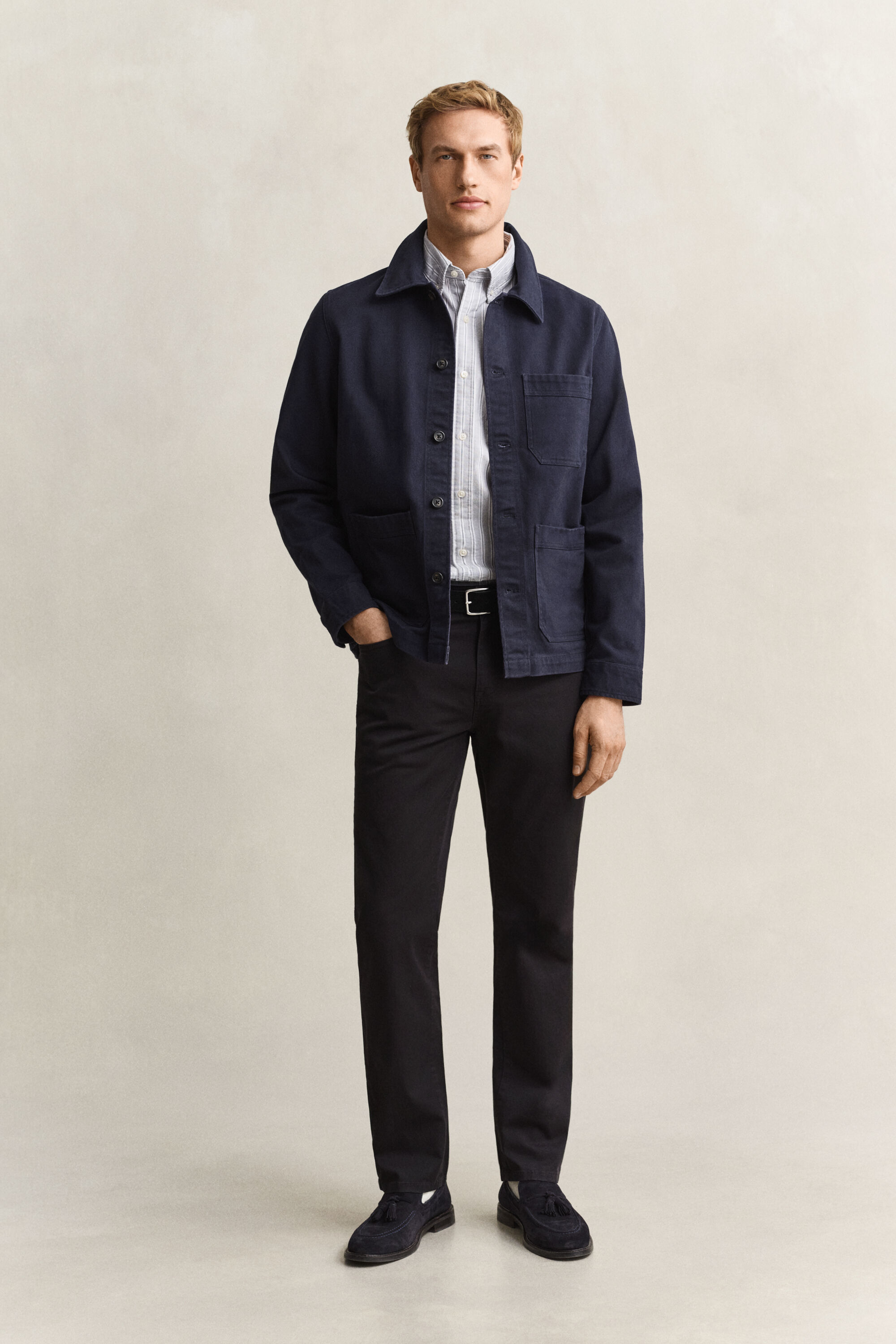 Hemdjacke aus gebürstetem Twill