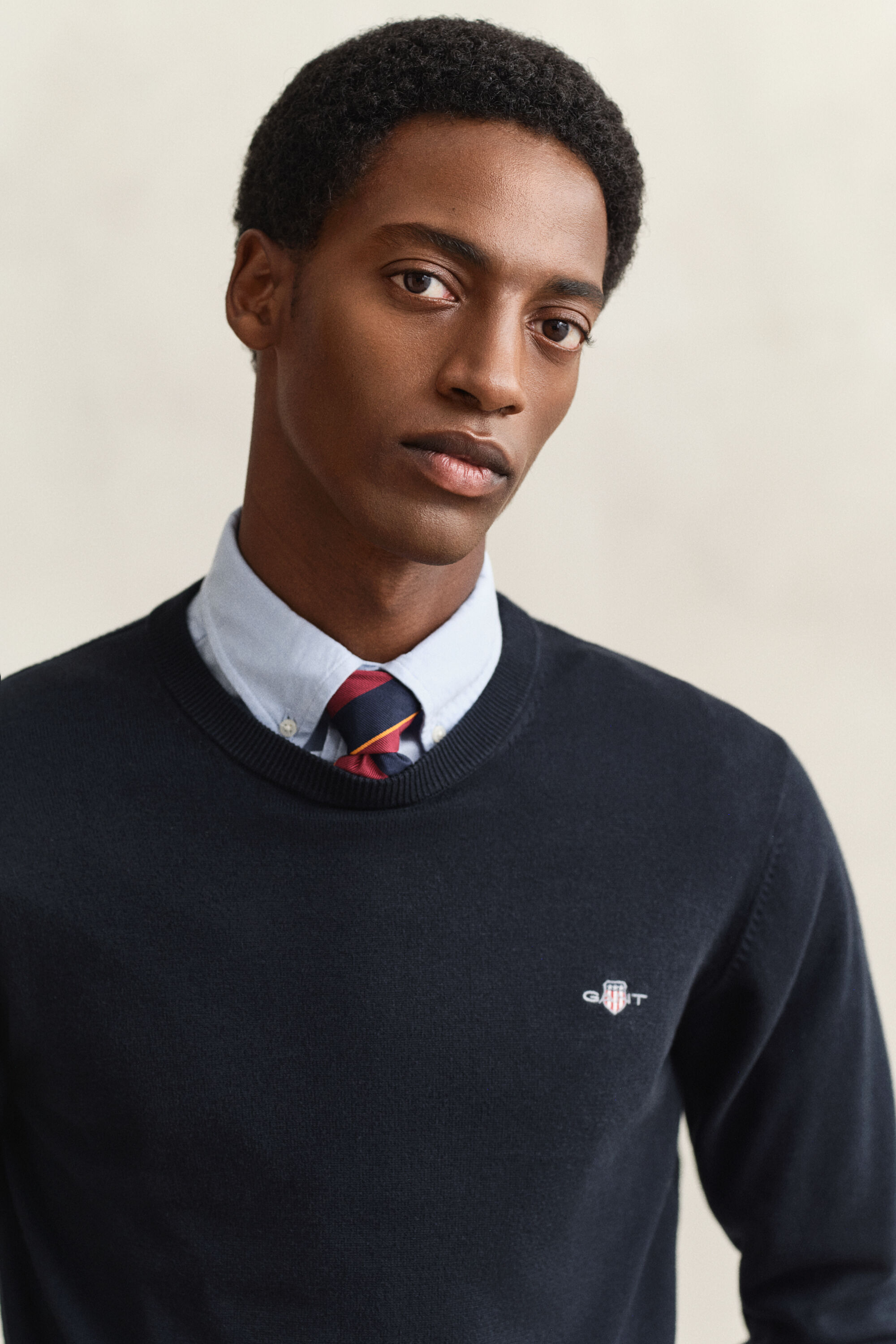 Rundhalspullover aus Baumwolle