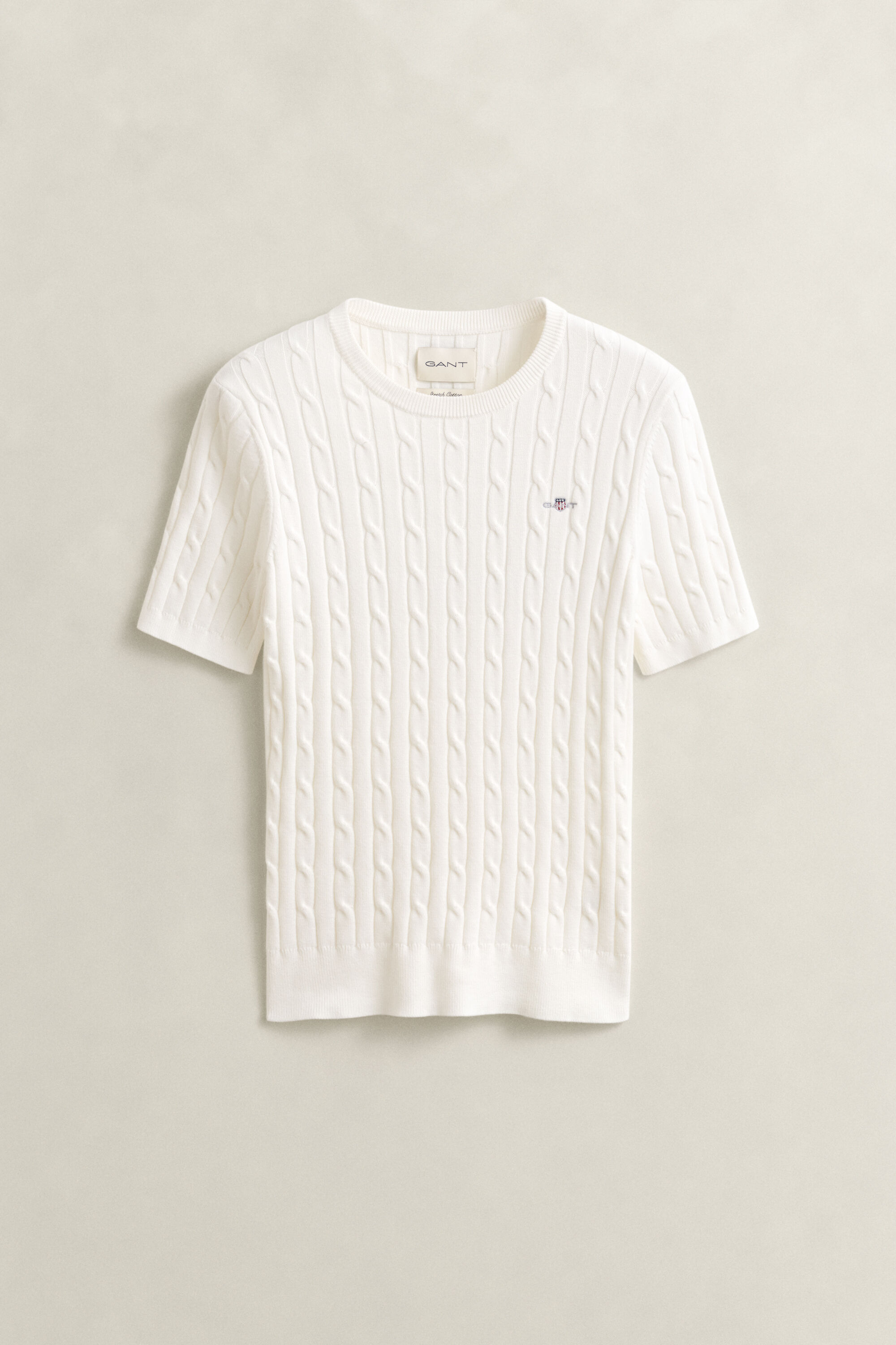 Zopfstrick Kurzarmpullover