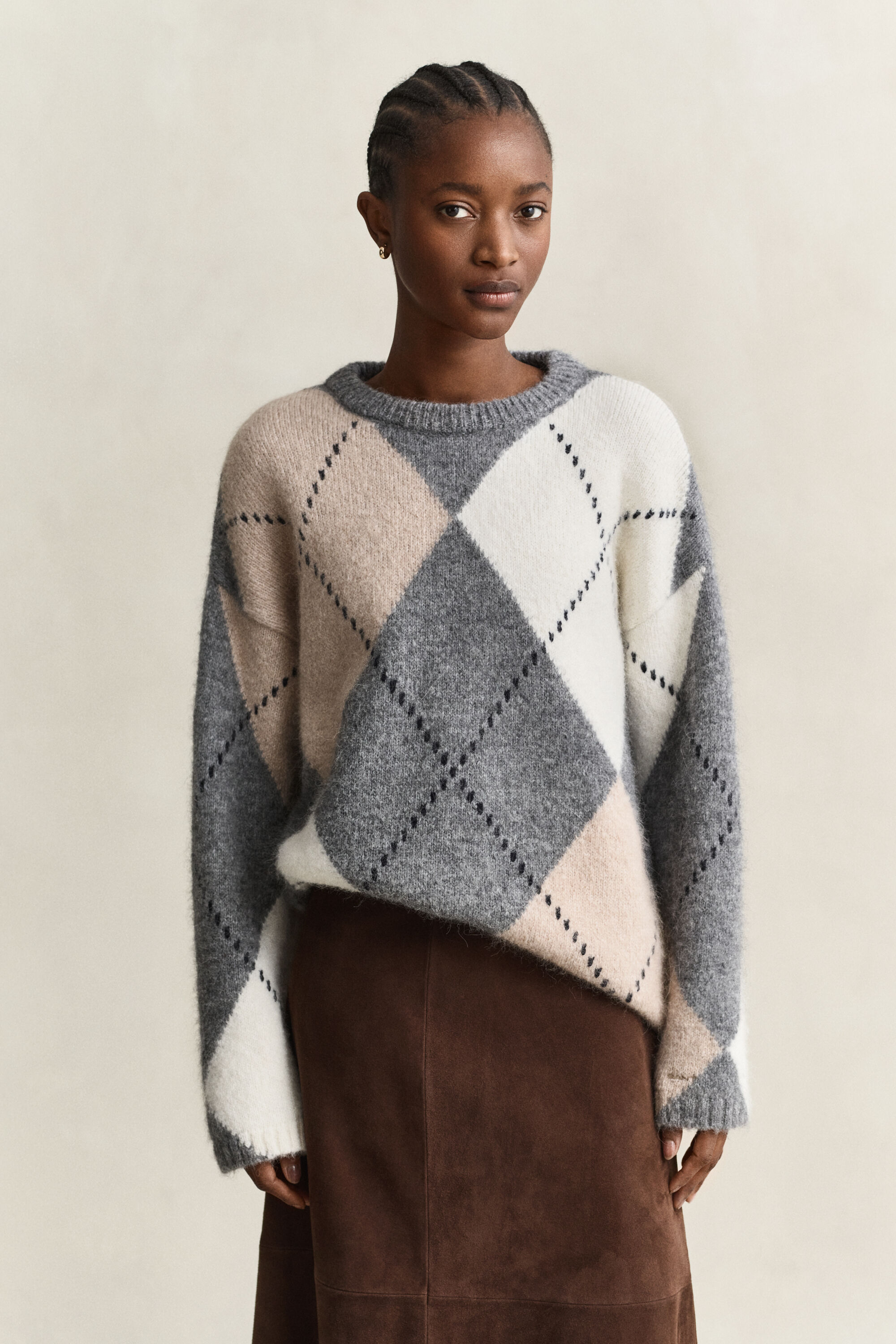 Argyle Pullover aus Alpakawollgemisch
