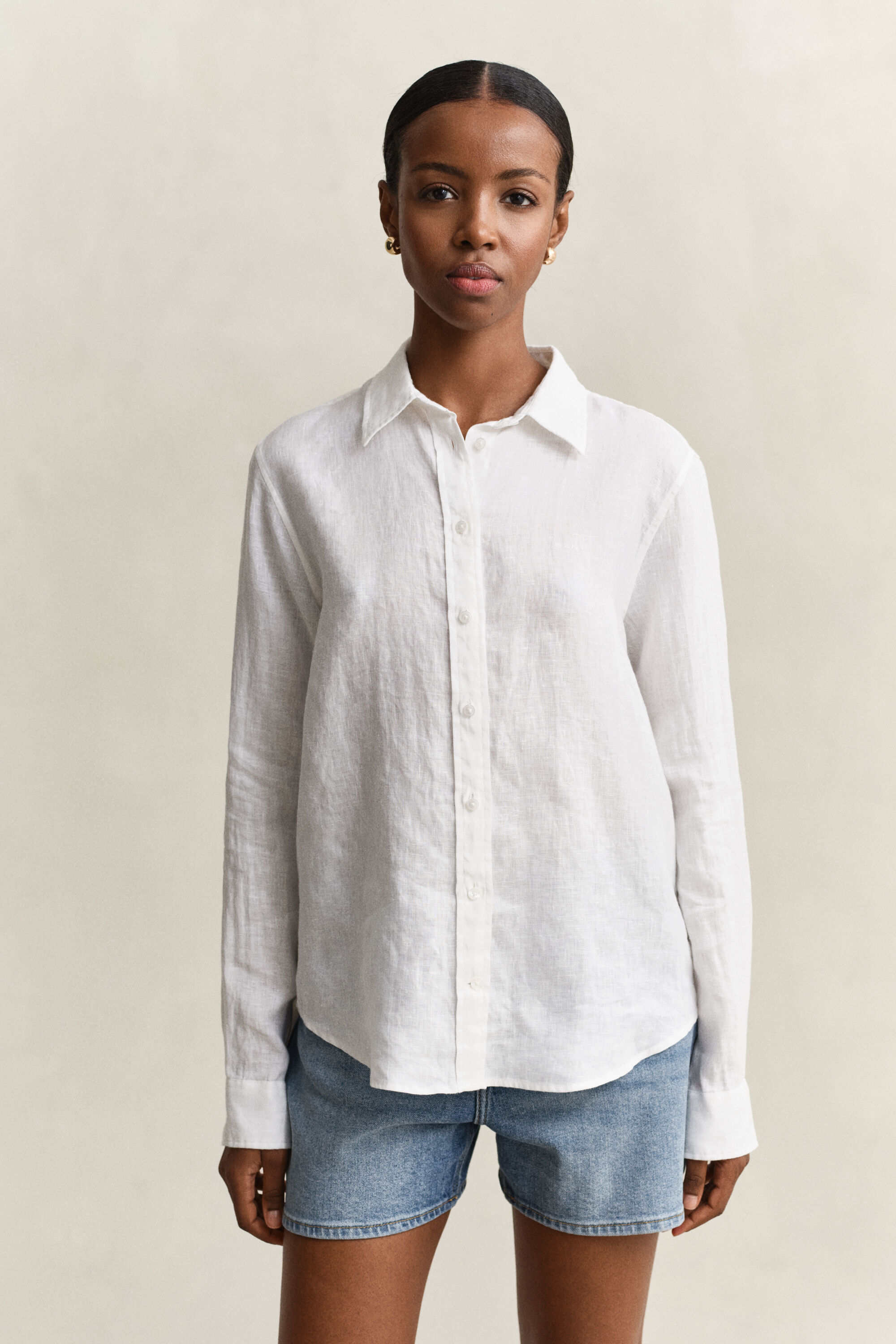 Regular Fit Leinen Bluse