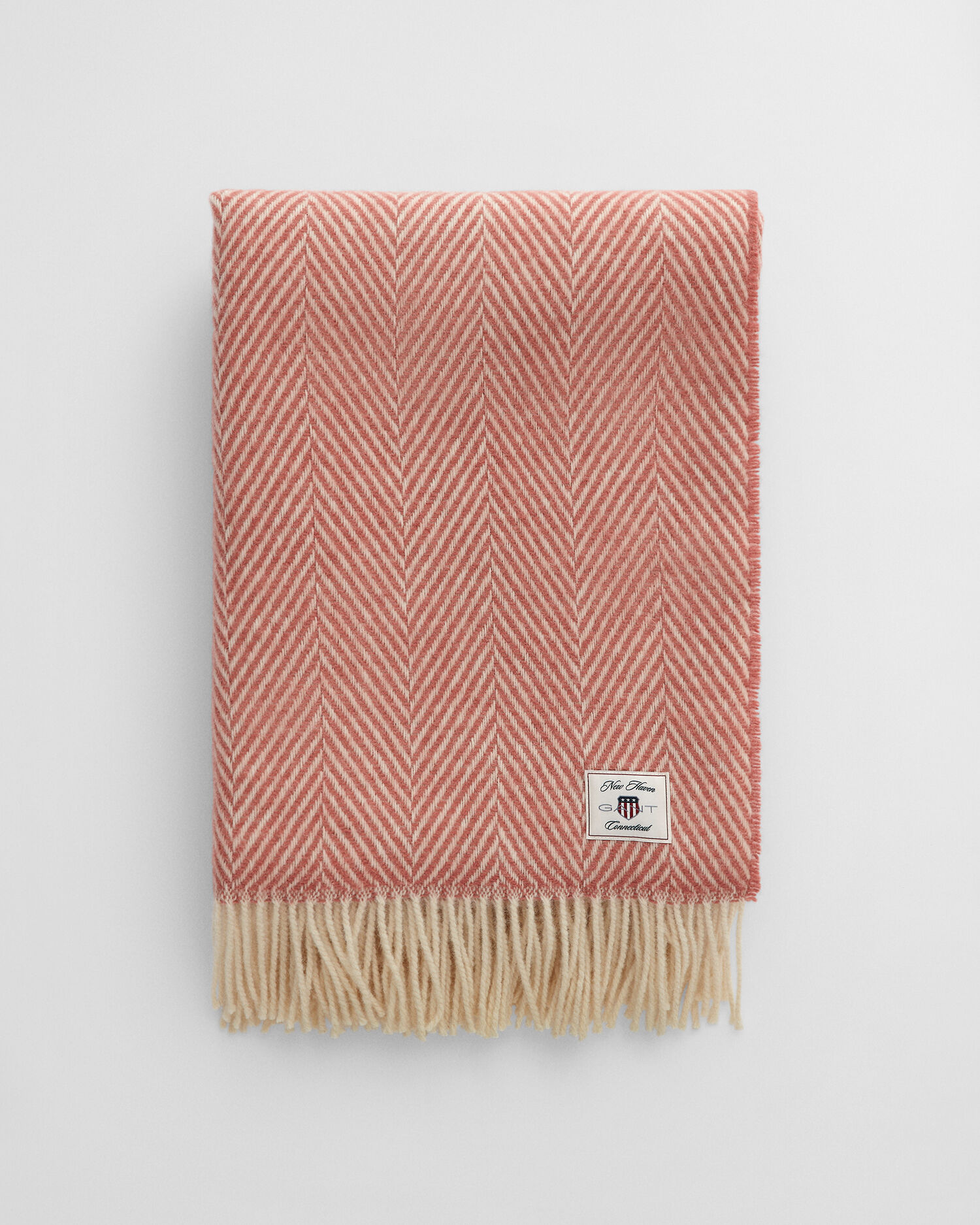 Wolldecke mit Fischgrätmuster