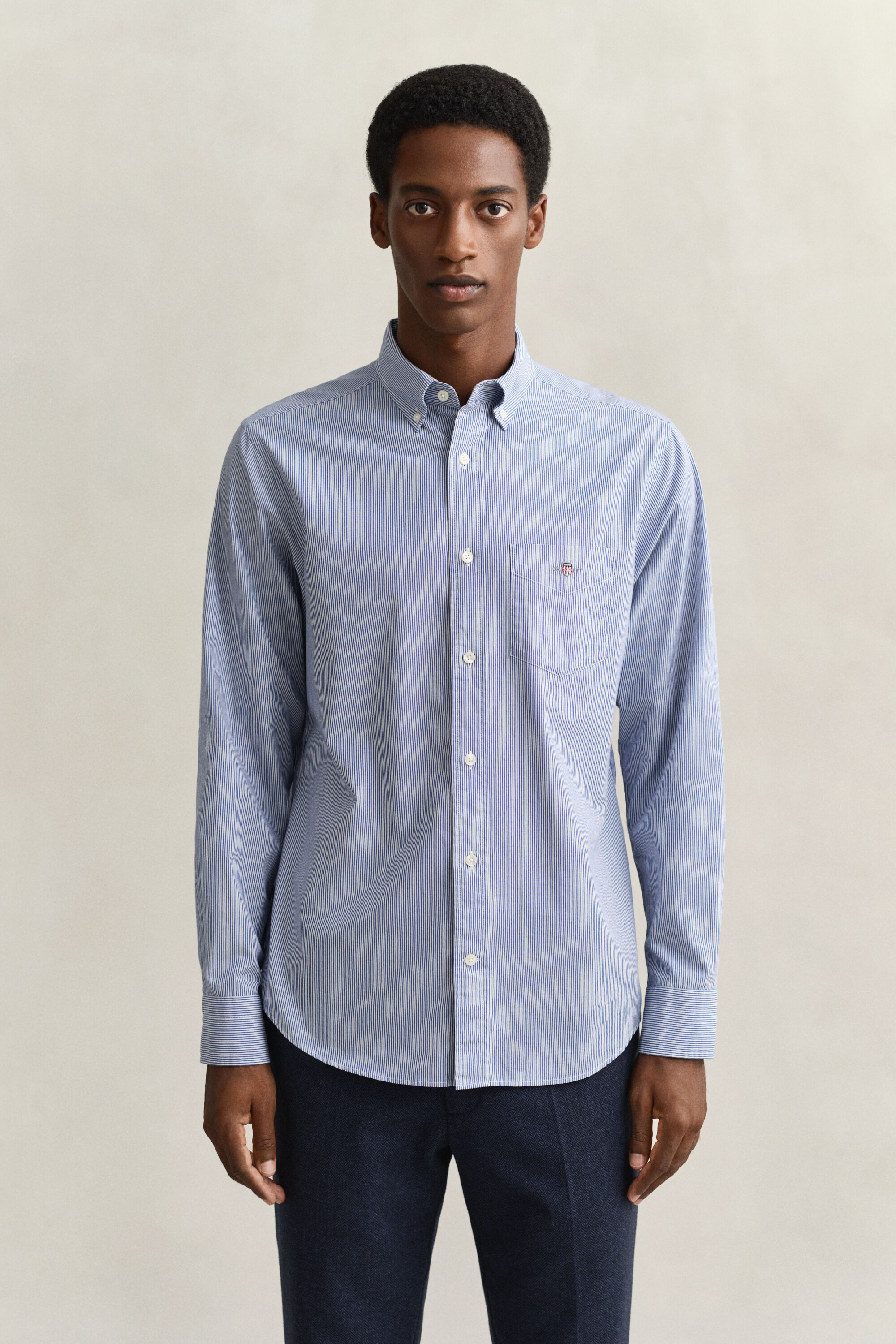 Banker Stripe Classic Popeline Hemd