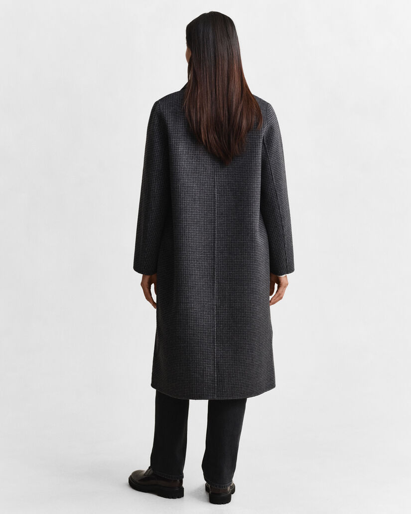 Handgen&auml;hter Mantel mit Karomuster