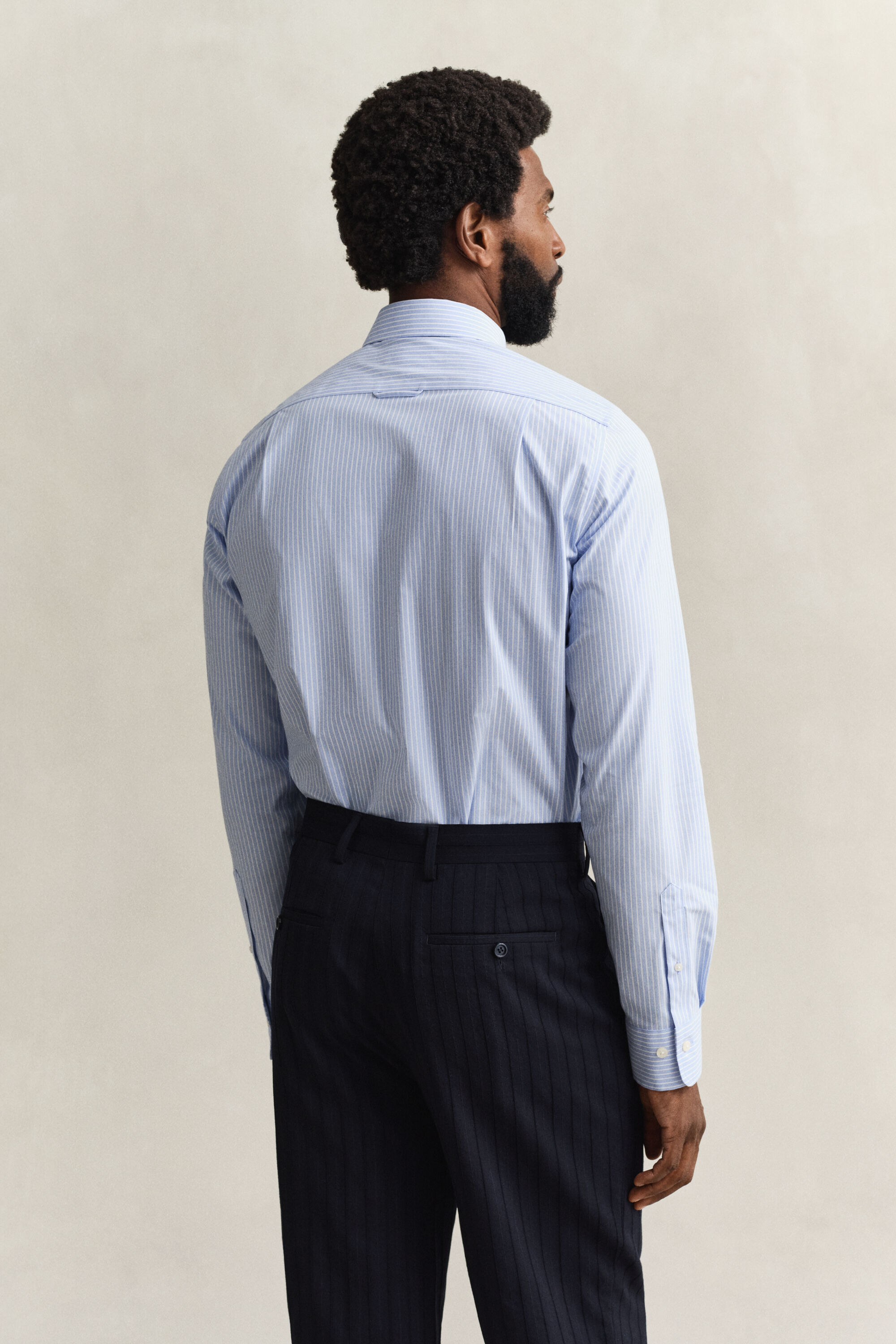 Gestreiftes Hemd aus Stretch-Popeline