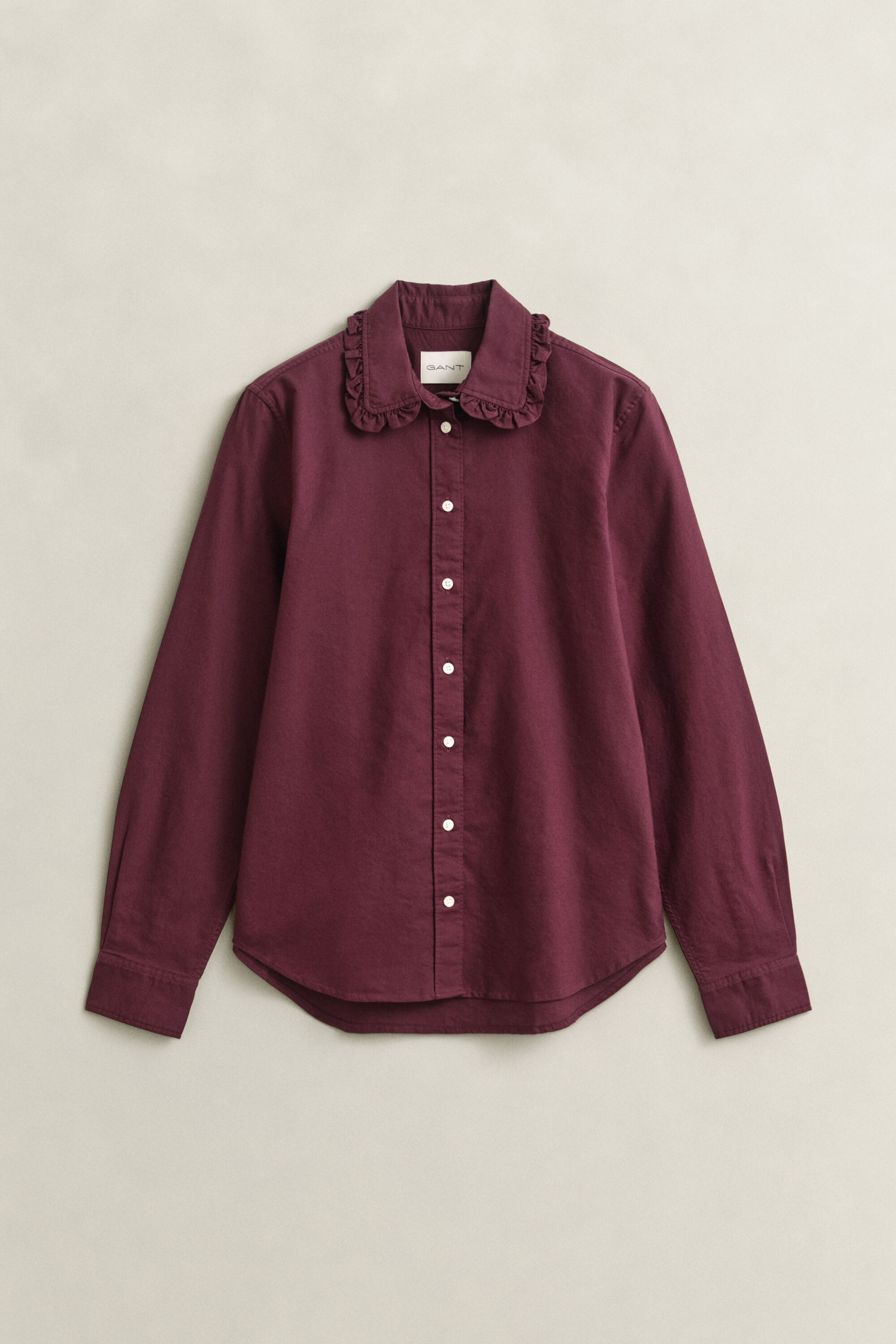 Classic Oxford-Bluse mit Rüschen
