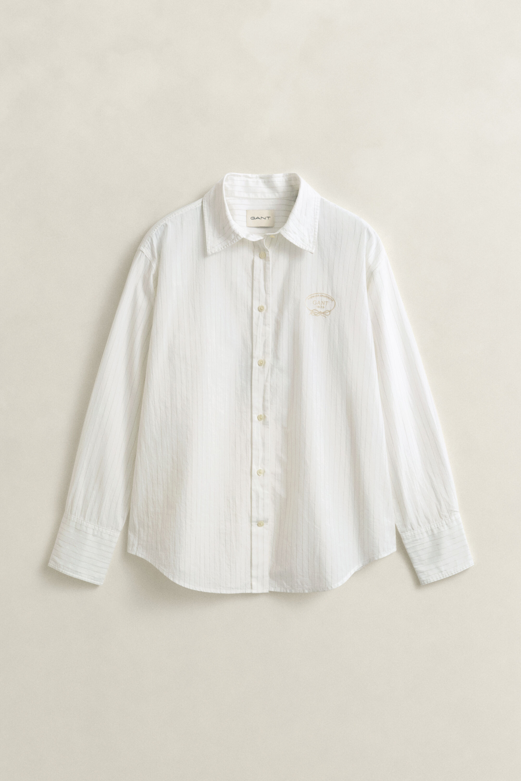 Gestreifte Bluse mit Stickerei