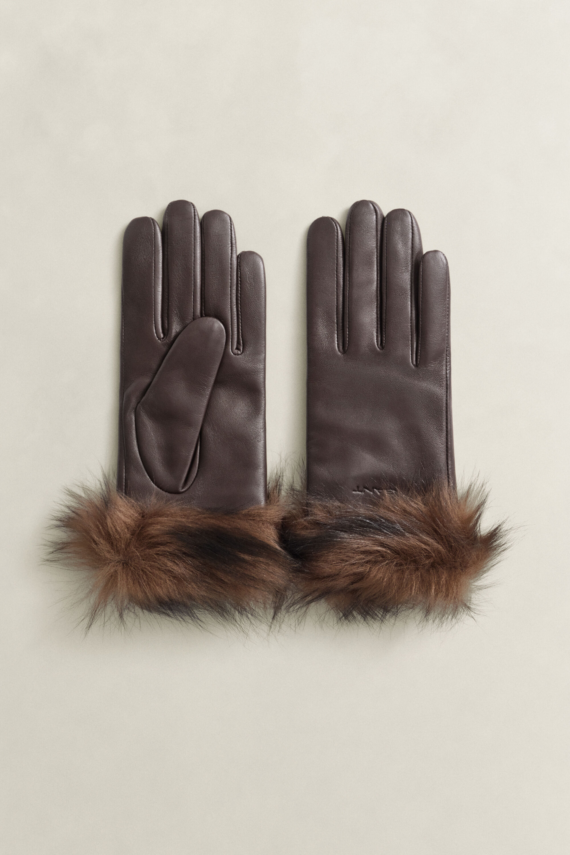 Lederhandschuhe mit Shearling-Bündchen