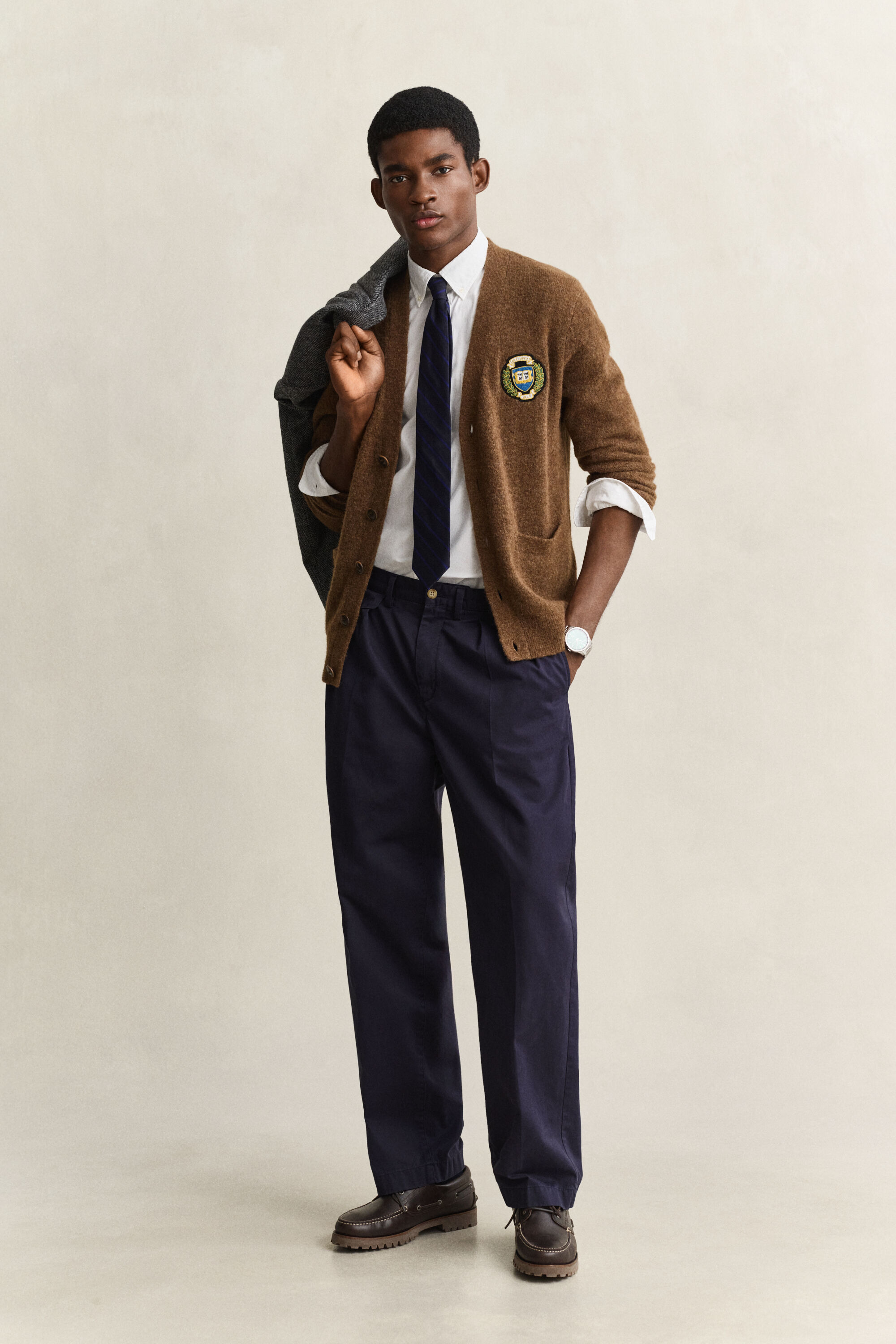 Gant x Yale Strickjacke aus angerauter Wolle