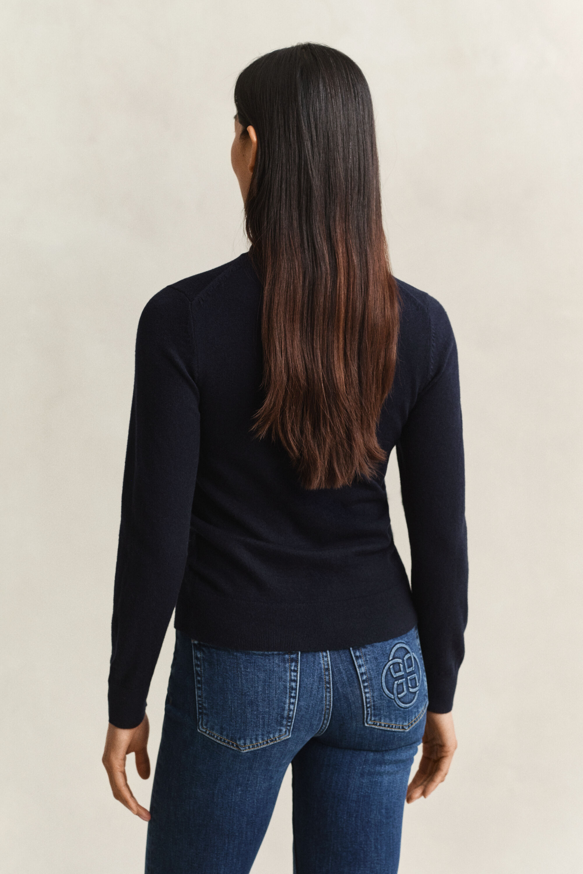 Rollkragenpullover aus Wolle und Biobaumwolle