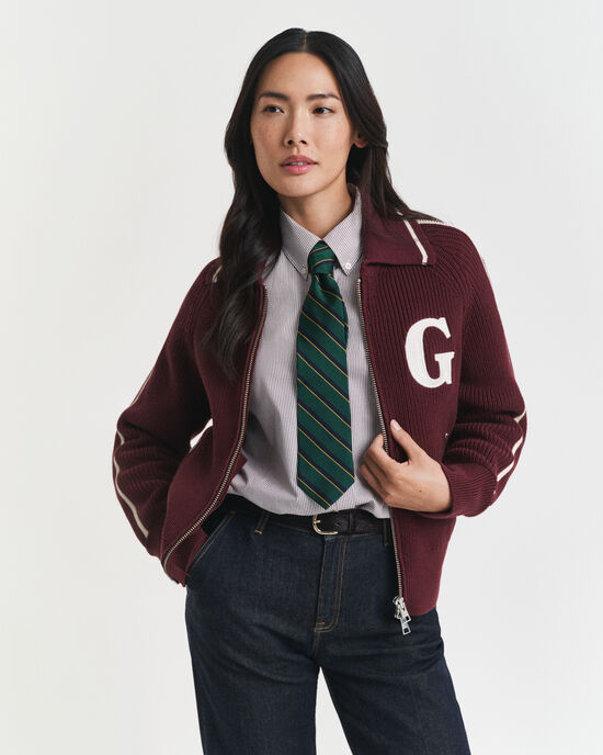 GANT Varsity Strickjacke mit Rei&szlig;verschluss