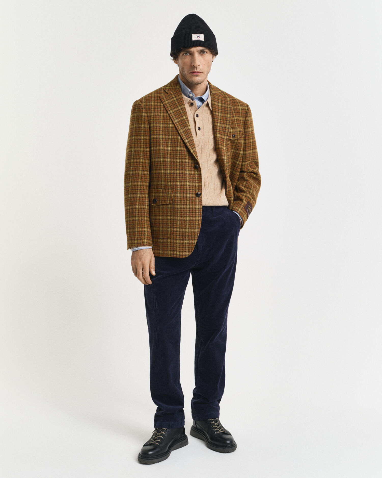 Relaxed Fit Tweed-Sakko mit Karomuster