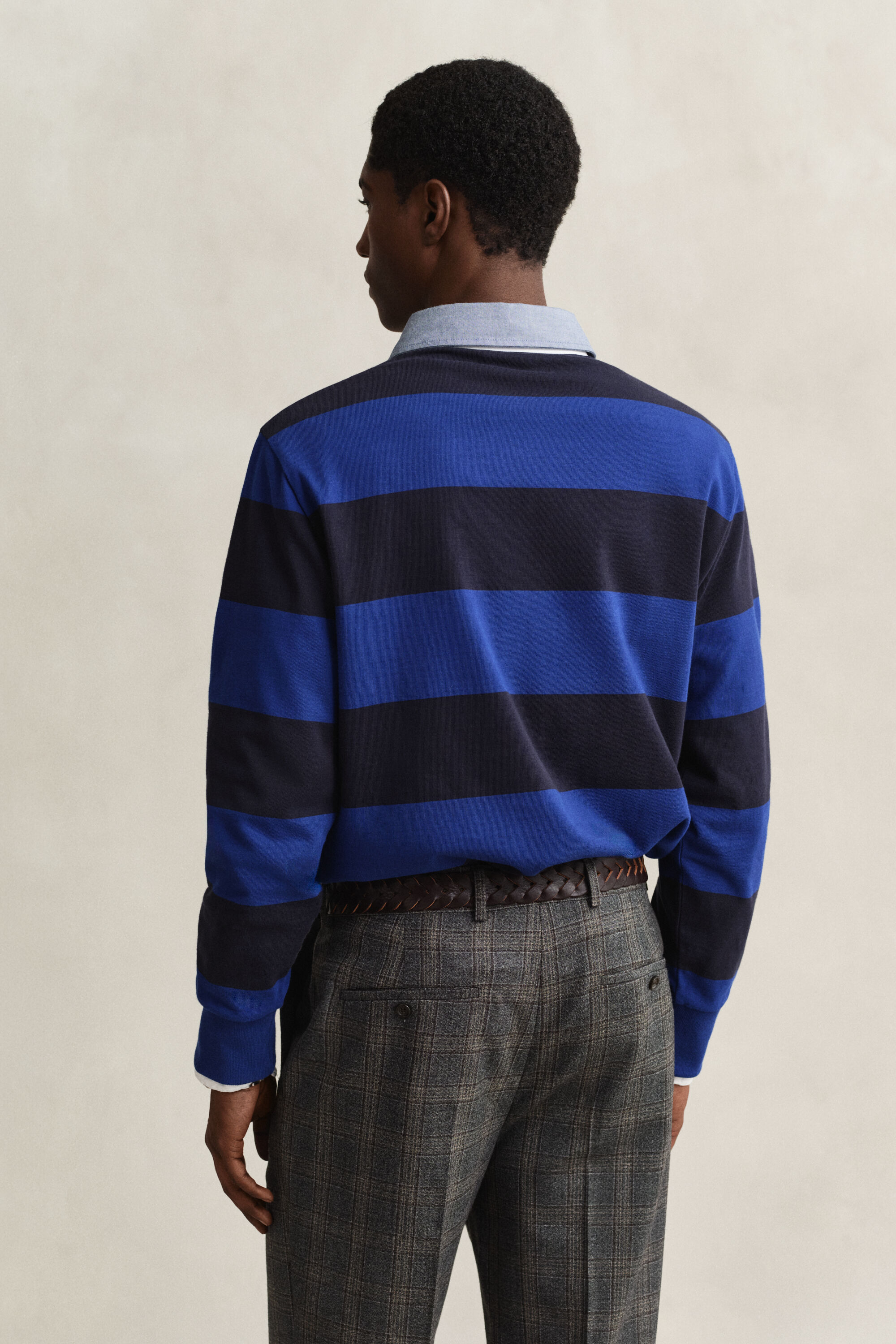 Gestreiftes Heavy Rugger mit Chambray-Kragen