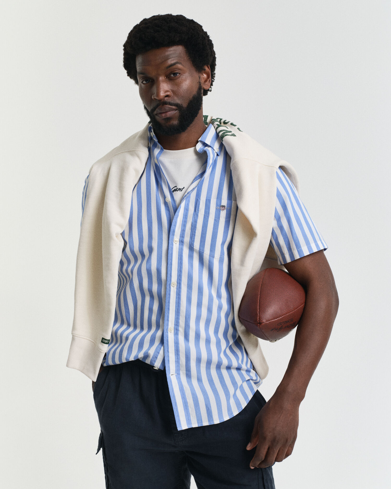 Regular Fit Classic Popeline Kurzarmhemd mit Streifen