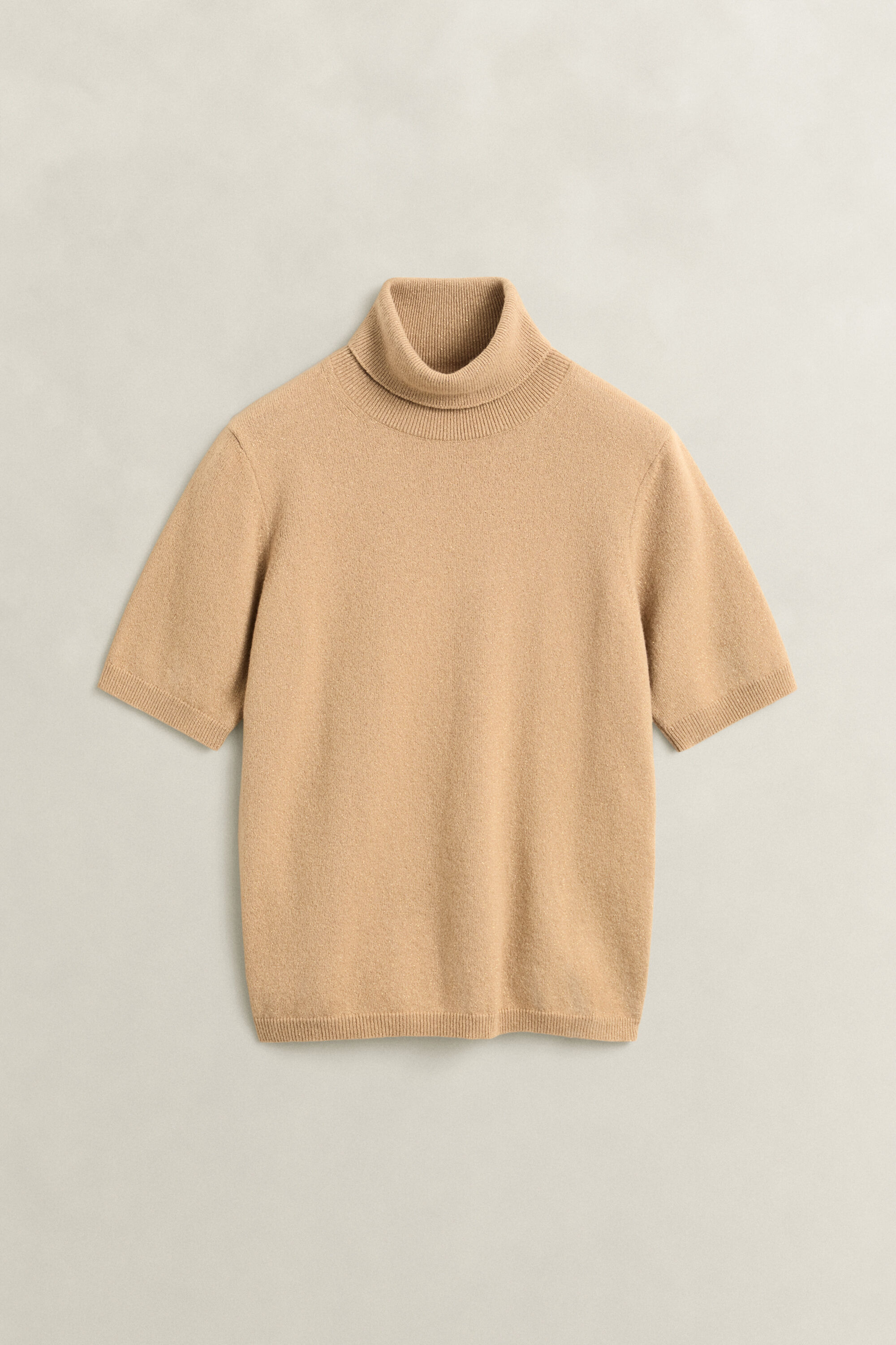 Rollkragenpullover aus Metallic-Wollgemisch