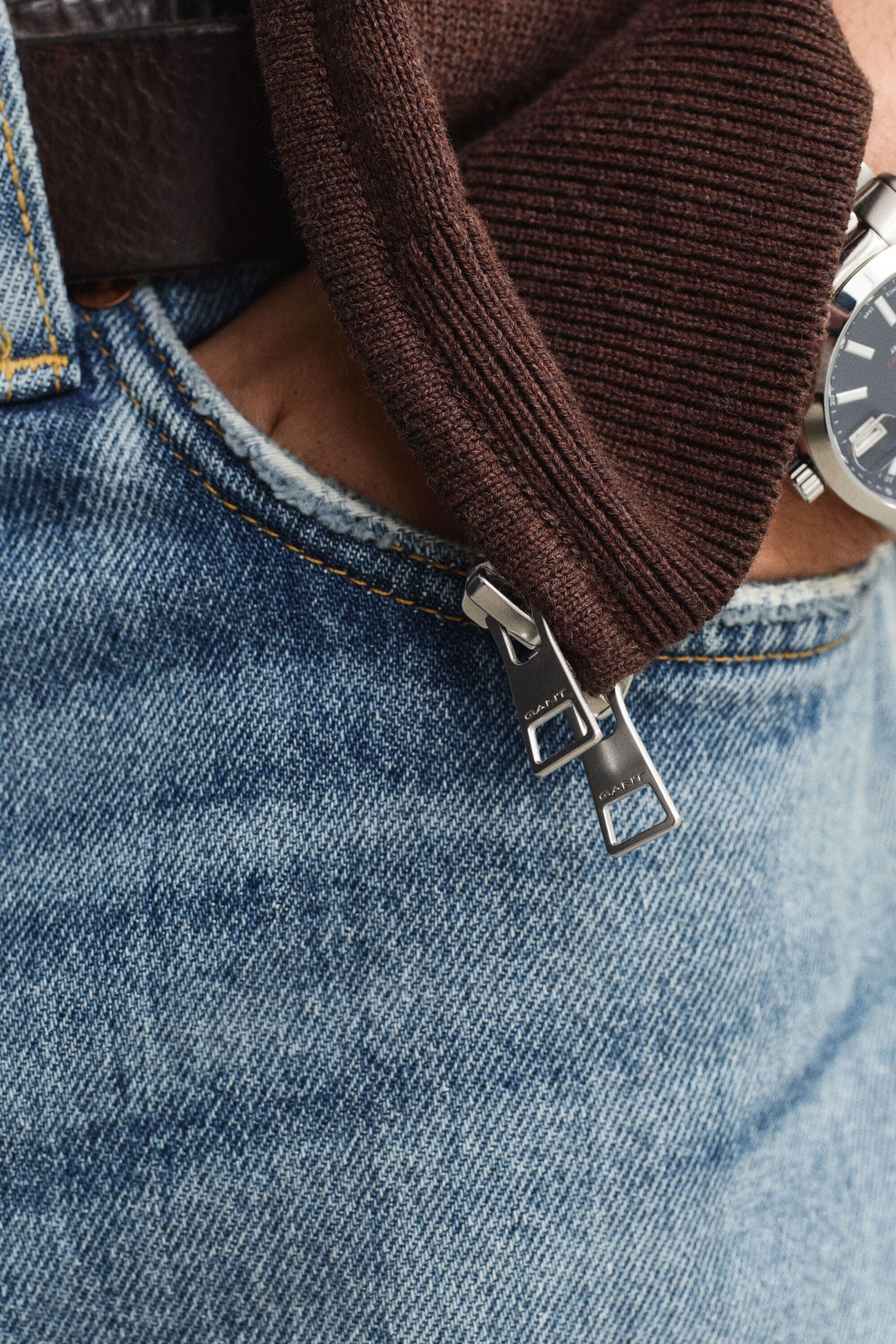 Casual Cotton Strickjacke mit Reißverschluss