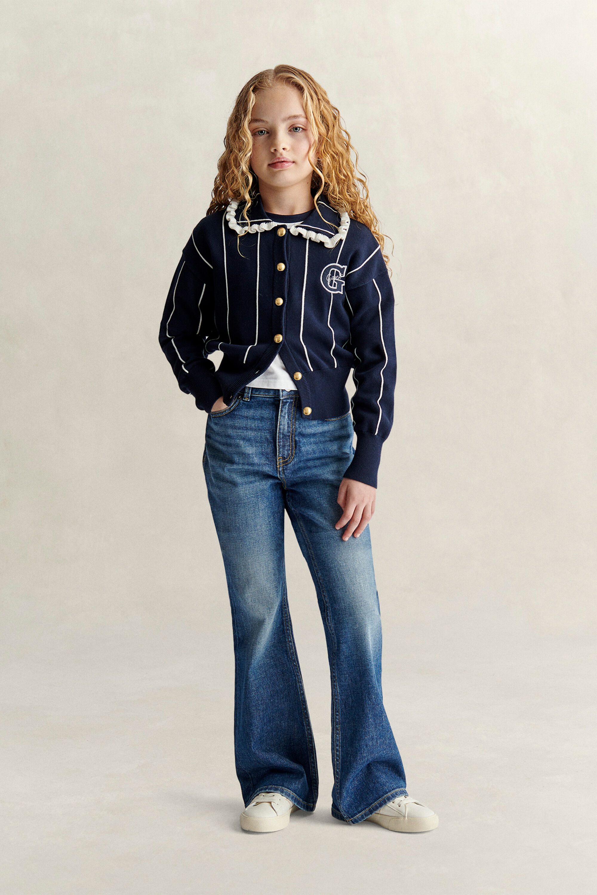 Teen Girls Strickjacke mit Streifen