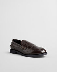 Gracelyn Leder Loafer in Kroko-Optik