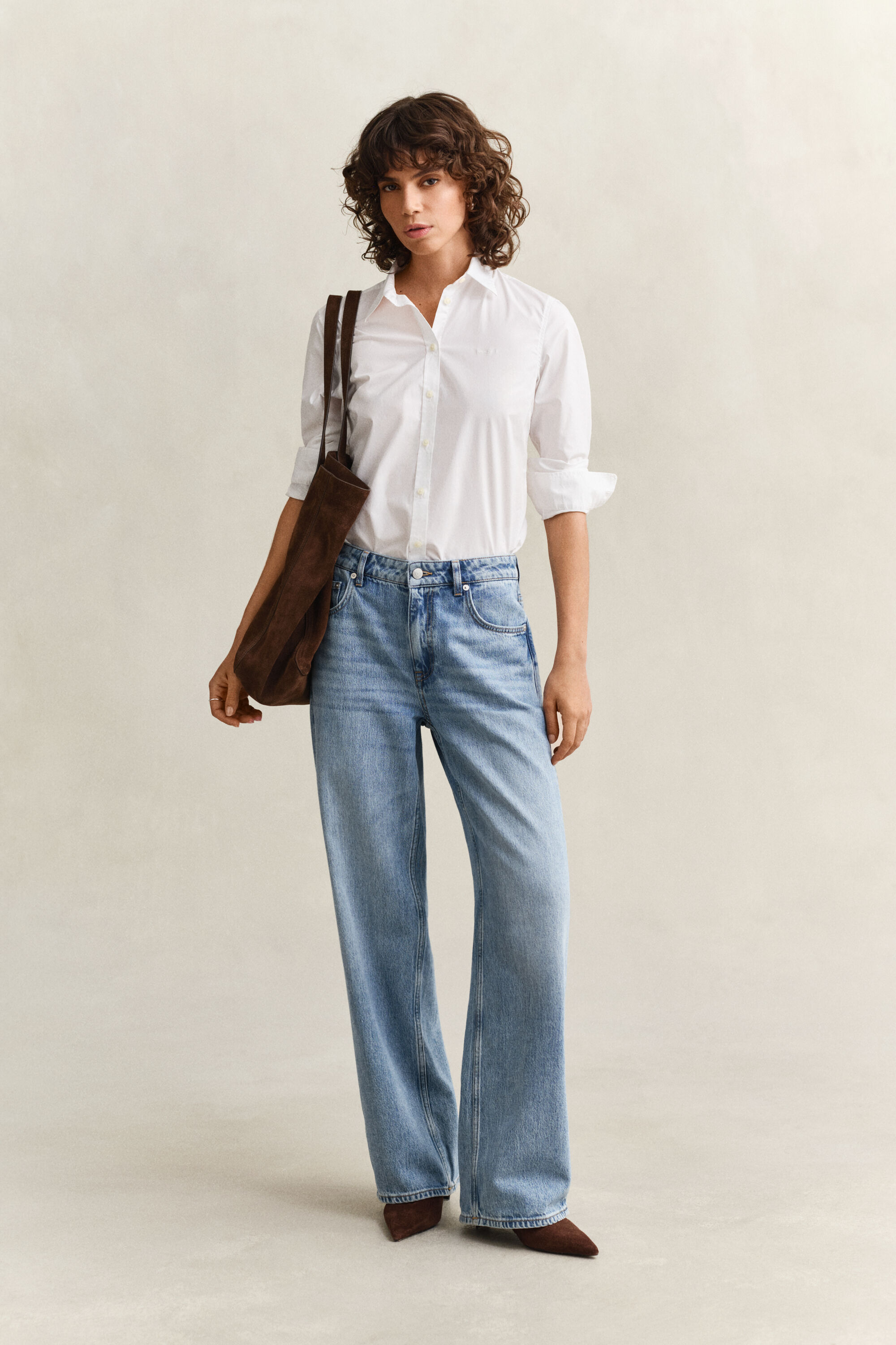 Slim Fit Popeline Bluse