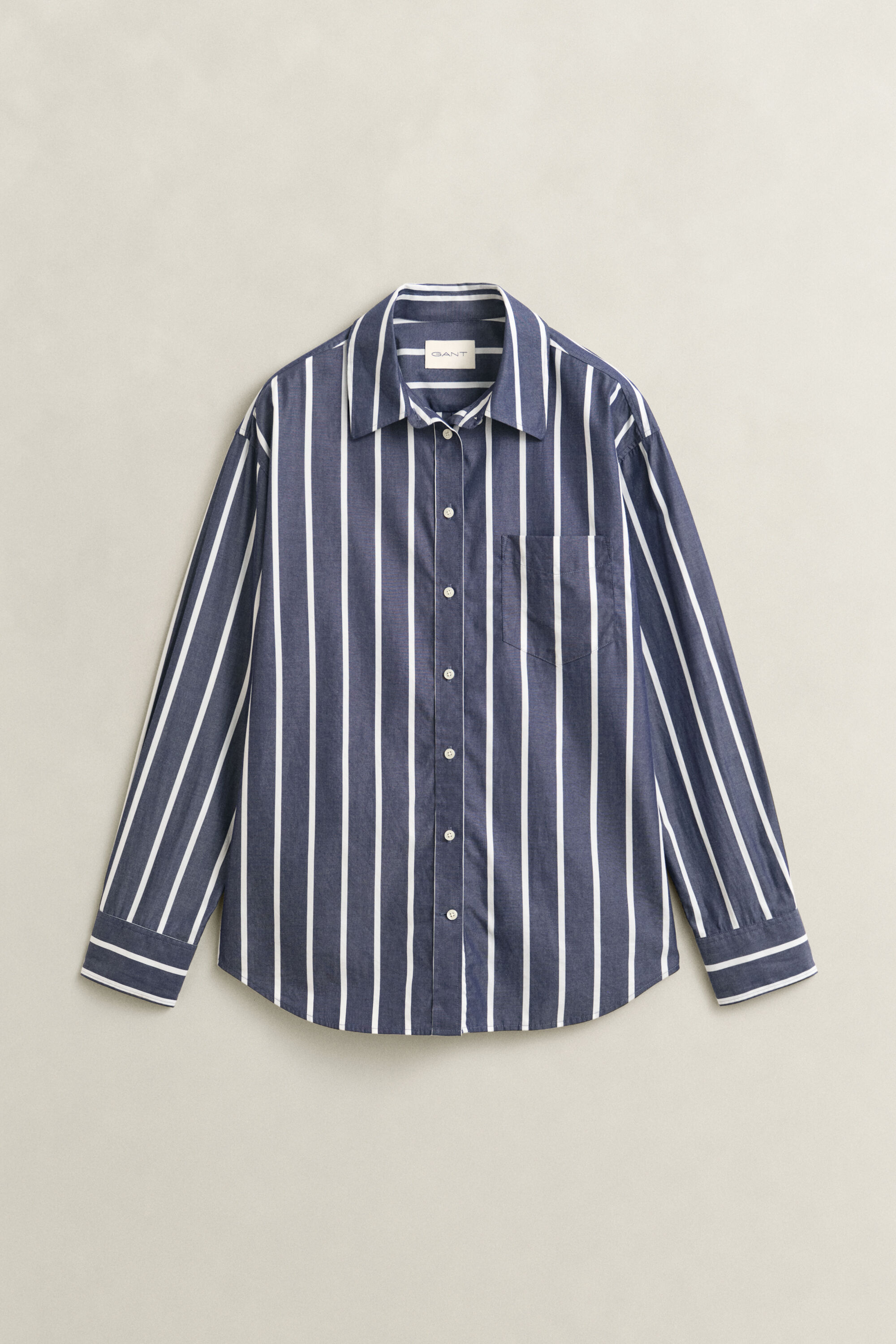 Relaxed Fit Classic Popeline-Bluse mit Streifen