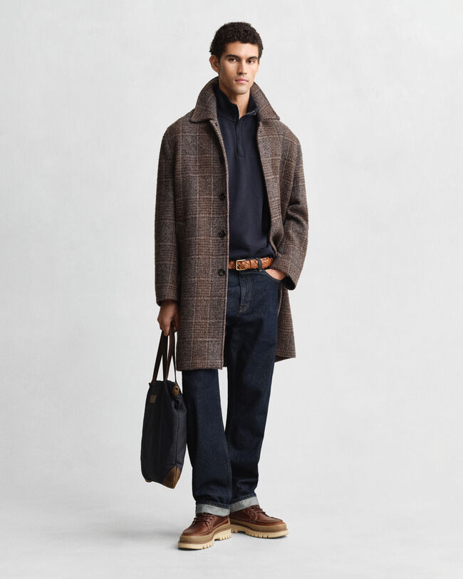 Leichtes Sacker Rib Sweatshirt mit Rei&szlig;verschlusskragen