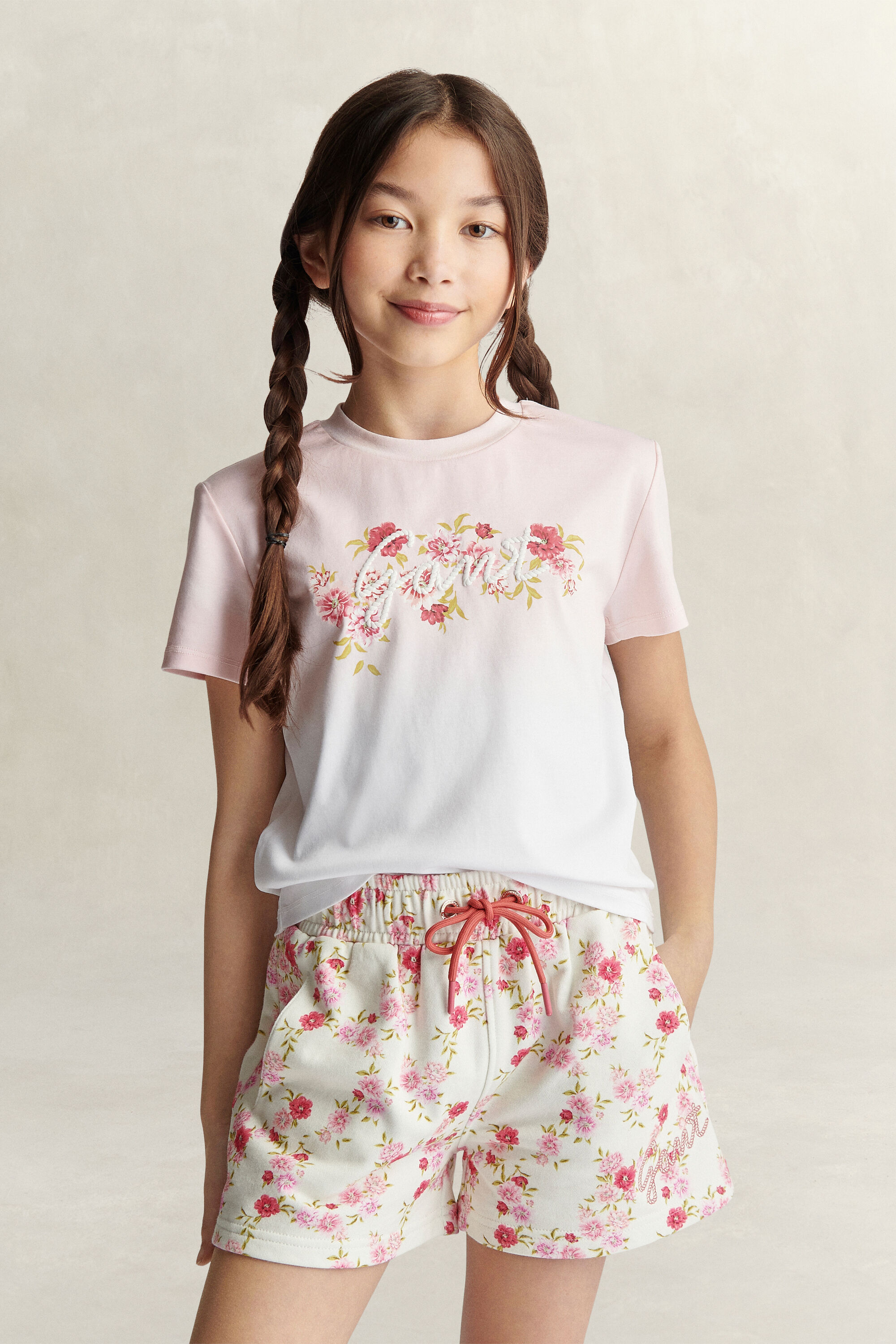Teen Girls Graphic T-Shirt mit Blumenprint