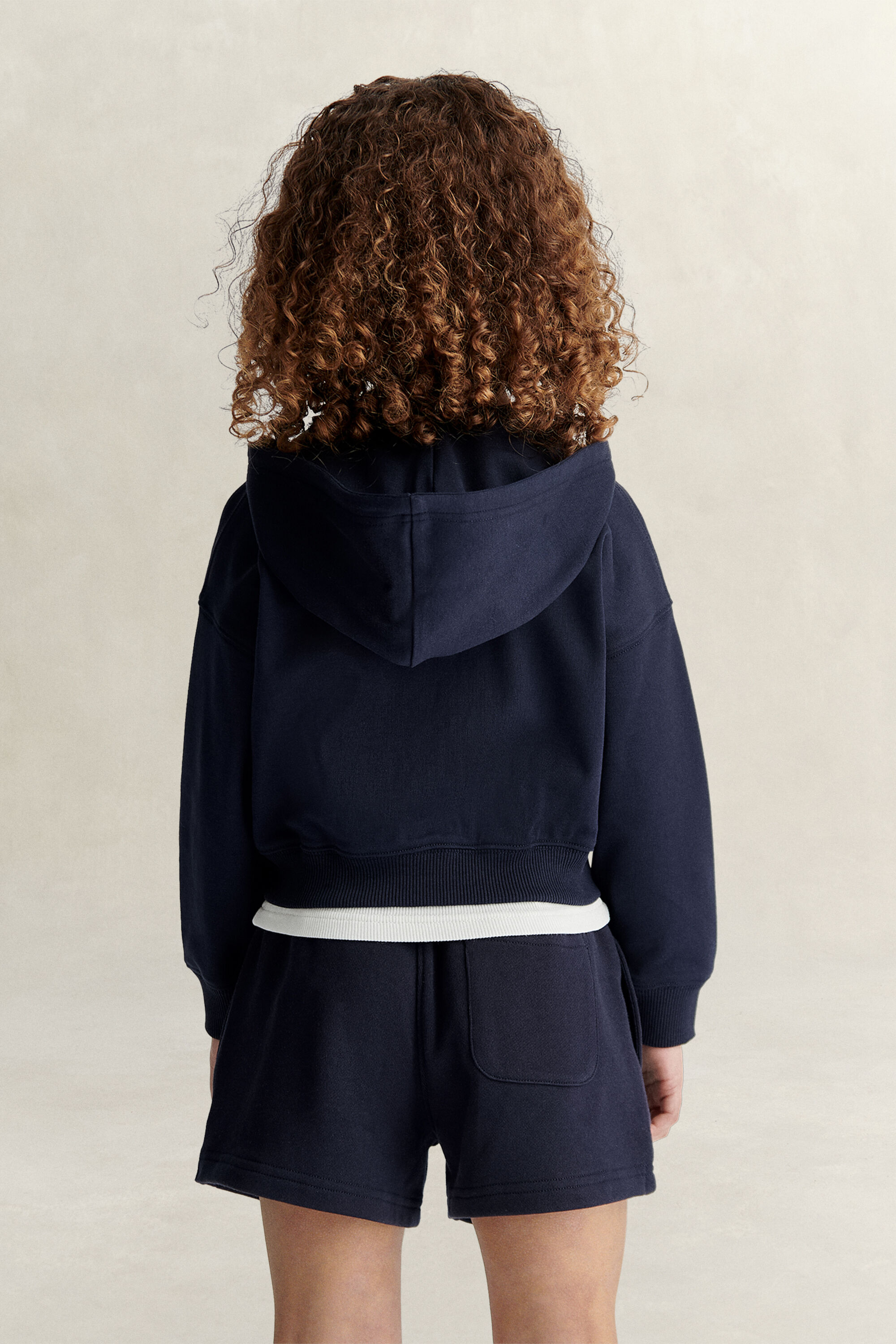 Girls Verkürzte Shield Sweatjacke