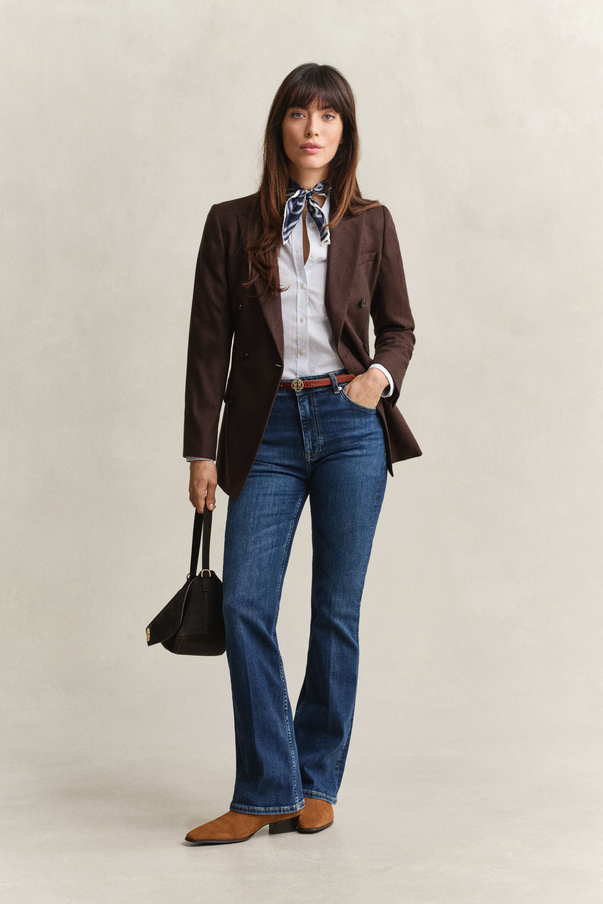 Ausgestellte Slim Fit Stretch-Jeans
